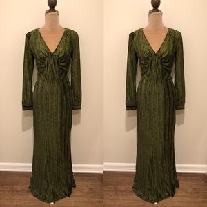 Voodoo Vixen Green Velvet Maxi Dress 